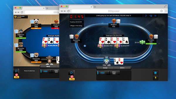 Грайте в ігри на 888poker через браузер