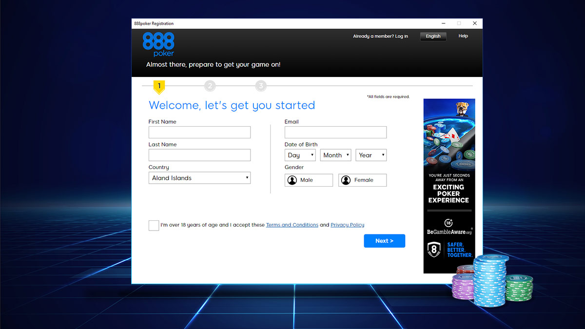 Як зареєструватися та увійти в 888poker